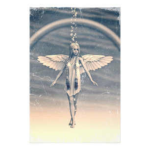 Vintage Guardian Angel Rainbow Art Photo Print