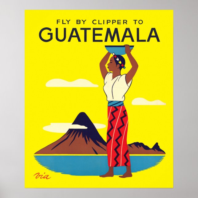 Vintage Guatemala Air Tourism Travel Poster (Front)