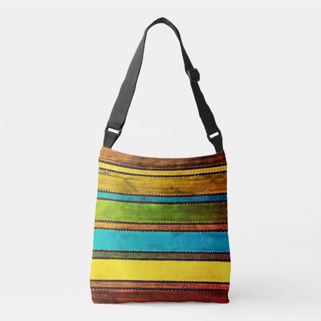 Vintage Guatemala Rainbow Crossbody Bag (Front)