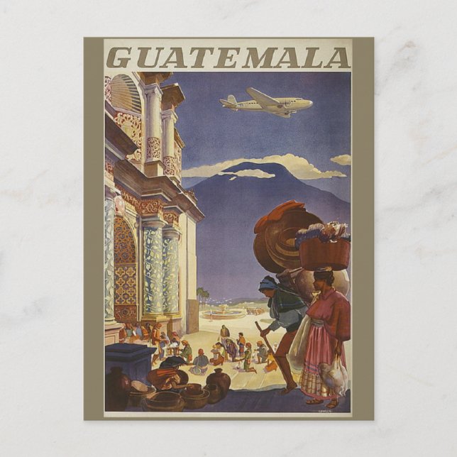 Vintage Guatemala Retro Travel  Postcard (Front)
