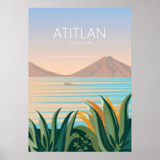 Vintage Guatemala travel poster print