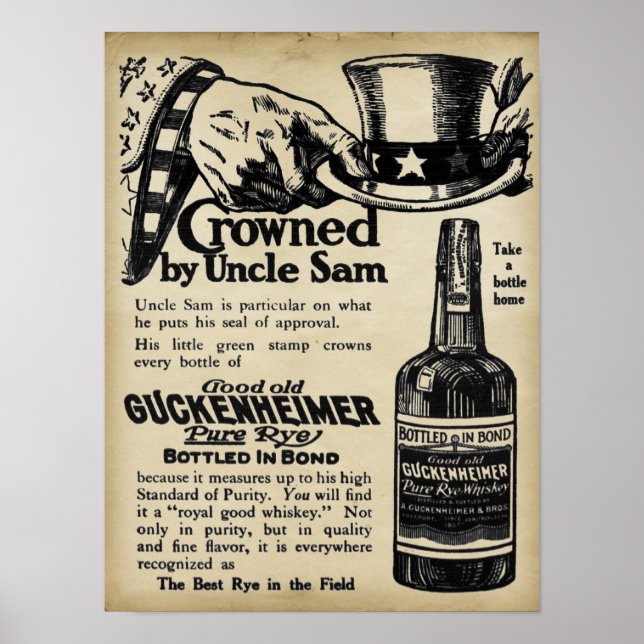 Vintage Guckenheimer Rye Whiskey Print (Front)