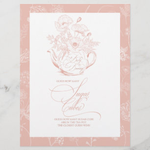 Vintage Guess How Many Pink Bridal Shower Game