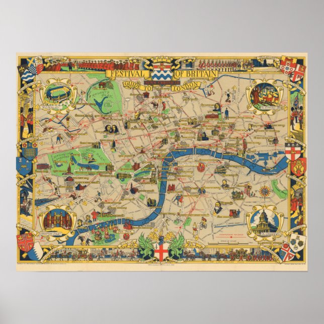 Vintage Guide To London Poster (Front)