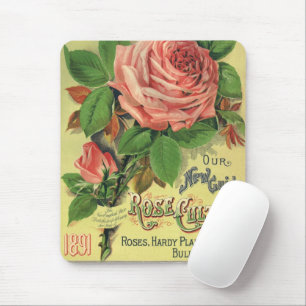 Vintage Guide to Rose Culture Book Cover Art, 1891 Mouse Mat