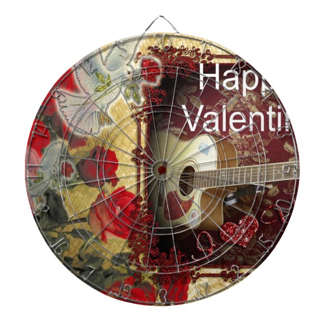 Vintage Guitar: African Brown Beauty Valentine Day Dartboard (Front)