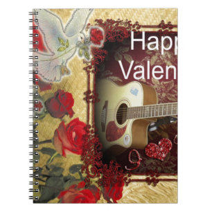 Vintage Guitar: African Brown Beauty Valentine Day Notebook