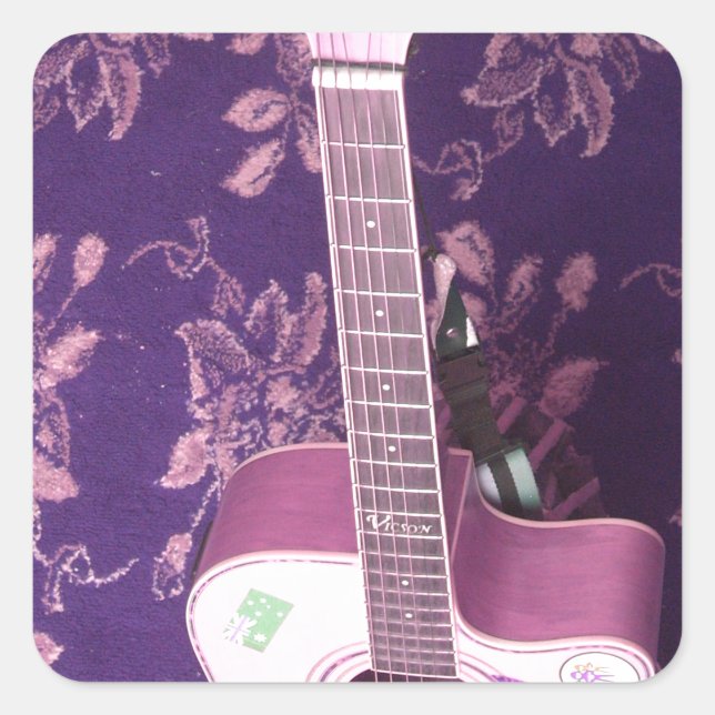 Vintage Guitar: African Vibe Style Dream Square Sticker (Front)