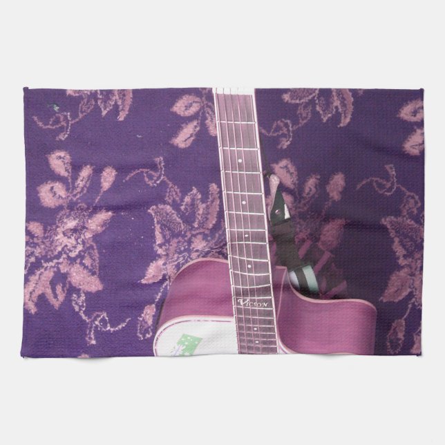 Vintage Guitar: African Vibe Style Dream Tea Towel (Horizontal)