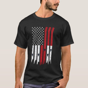 vintage Guitar America Flag Patriotic Guitar USA F T-Shirt