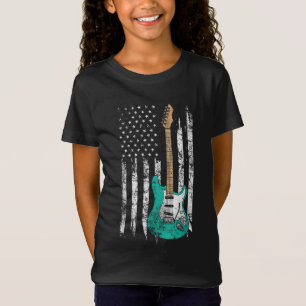Vintage Guitar - American US Flag T-Shirt