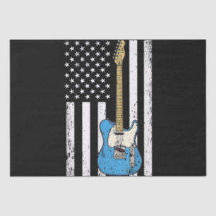 Vintage Guitar American US Flag  Tissue Paper