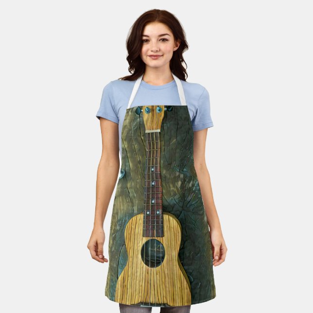 Vintage guitar artwork apron (Worn)