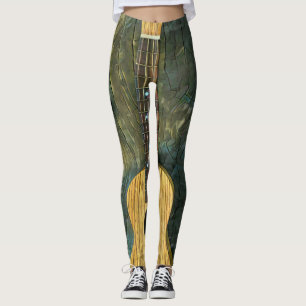 Vintage guitar artwork leggings