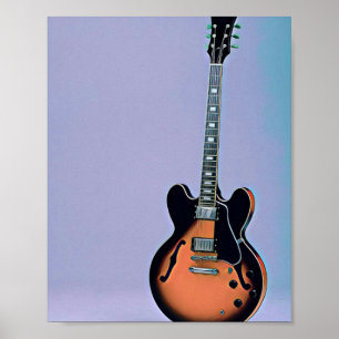 Vintage guitar artwork poster