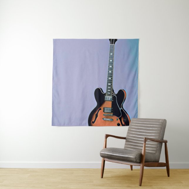 Vintage guitar artwork tapestry (In Situ)
