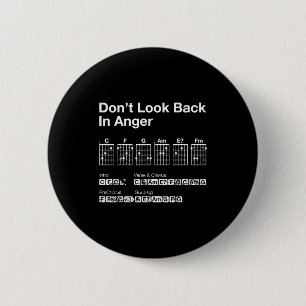 Vintage Guitar Chords Oasis Dont Look Back In Ange 6 Cm Round Badge