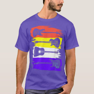 Vintage Guitar Gift For Men Women Kids Music Band  T-Shirt