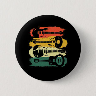 Vintage Guitar Gift For Men Women Music Band 6 Cm Round Badge