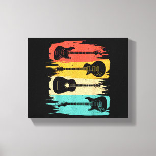 Vintage Guitar Gift For Men Women Music Band Guita Canvas Print