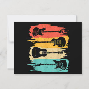 Vintage Guitar Gift For Men Women Music Band Guita Holiday Card