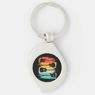 Vintage Guitar Gift For Men Women Music Band Guita Key Ring