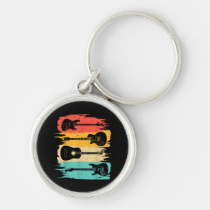 Vintage Guitar Gift For Men Women Music Band Guita Key Ring