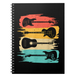 Vintage Guitar Gift For Men Women Music Band Guita Notebook
