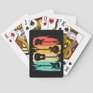 Vintage Guitar Gift For Men Women Music Band Guita Playing Cards
