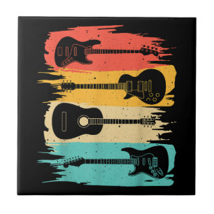 Vintage Guitar Gift For Men Women Music Band Guita Tile