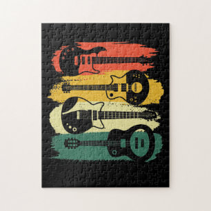 Vintage Guitar Gift For Men Women Music Band Jigsaw Puzzle