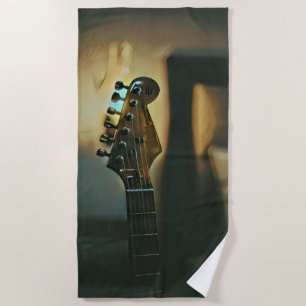 Vintage guitar gifts beach towel