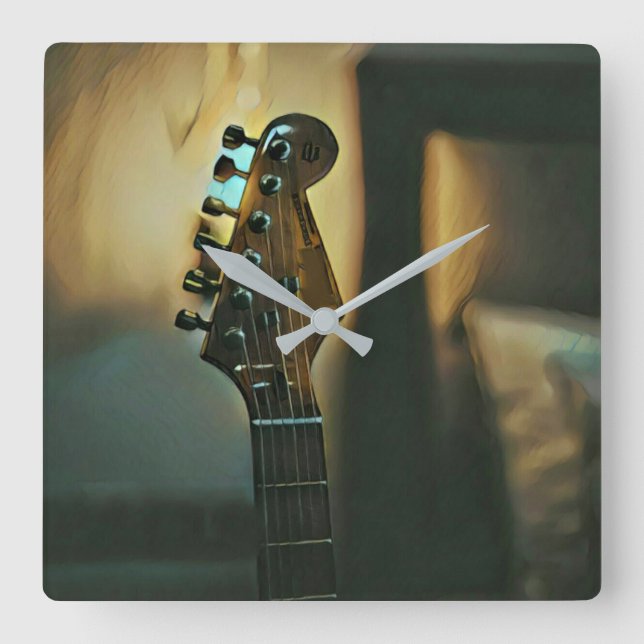 Vintage guitar gifts square wall clock (Front)