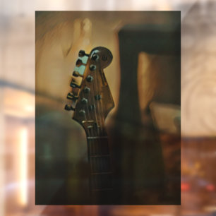 Vintage guitar gifts window cling