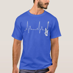 Vintage Guitar Graphic For Men Guitar Heartbeat T- T-Shirt