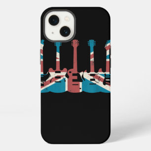 Vintage Guitar Great Britain Flag - Guitar Player iPhone 13 Case