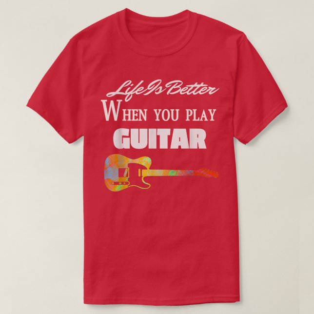 Vintage Guitar Guitarist Lover Instrument Electric T-Shirt (Design Front)