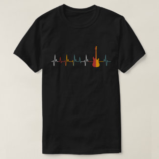 Vintage Guitar Heartbeat Electric Guitar Lovers T-Shirt
