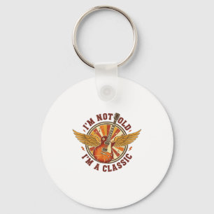 Vintage Guitar I'm Not Old I'm A Clic Tee Musician Key Ring