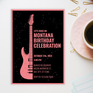 Vintage guitar invitation
