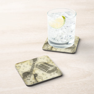 Vintage Guitar Microphone Coasters