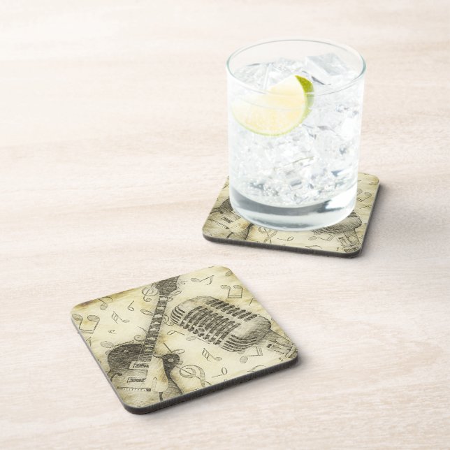Vintage Guitar Microphone Coasters (Right Side)