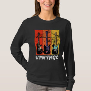 Vintage Guitar  Music Musician Guitarist Men Women T-Shirt