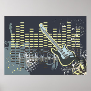 Vintage Guitar Music Poster