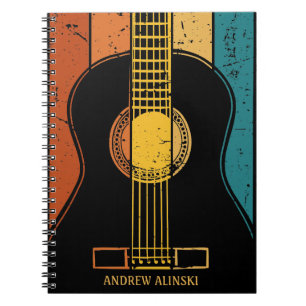 Vintage guitar personalised notebook