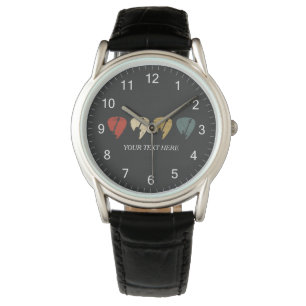 Vintage Guitar Pick Player Bassist Musician Custom Watch
