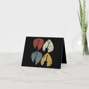 Vintage Guitar Pick Retro Funny Guitarist Gift Thank You Card