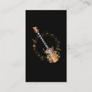 Vintage Guitar Player Floral Musician Art Business Card