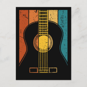 Vintage guitar  postcard