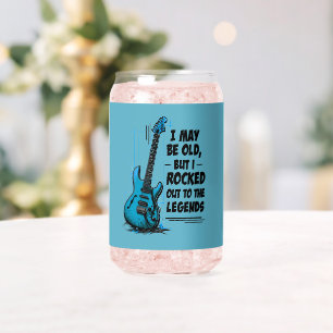 Vintage Guitar Retro Rock Legend Nostalgic Music Can Glass